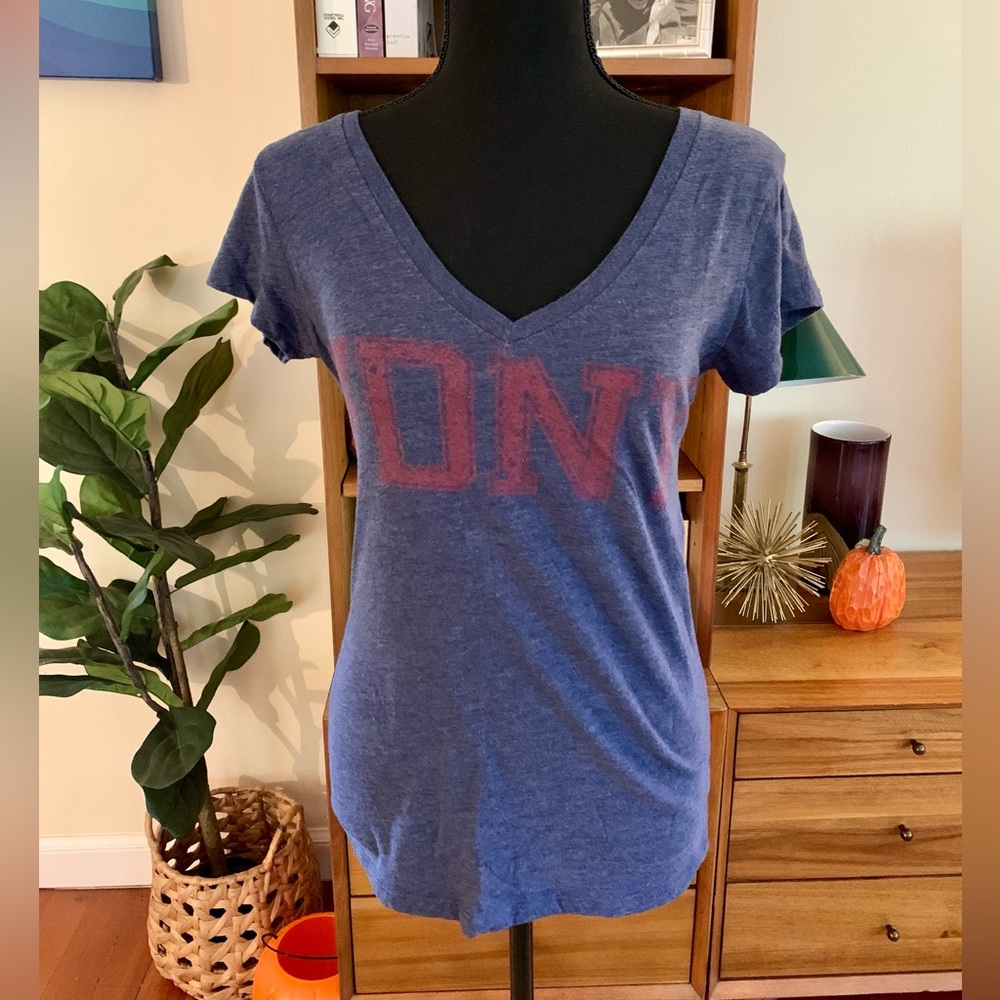 NYC FDNY V-Neck Short Sleeve T-Shirt Heather Blue/Gray Size M